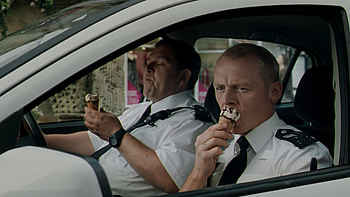 Hot Fuzz, Edgar Wright trilogy, Hilarious dark humor, Epic conclusion HD wallpaper