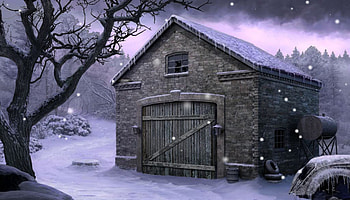 Country Garage, winter, kid safe, country, garage HD wallpaper