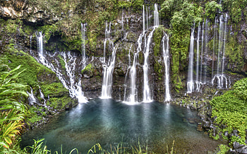 Reunion Island, Cascade langevin, Reunion national park, Scenic beauty HD wallpaper