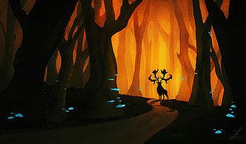 Forest God Reindeer , reindeer, forest, artist, artwork, digital-art, artstation HD wallpaper
