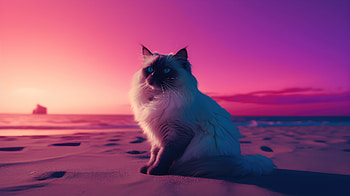 Cat Synthwave , cat, synthwave, artist, artwork, digital-art, behance HD wallpaper