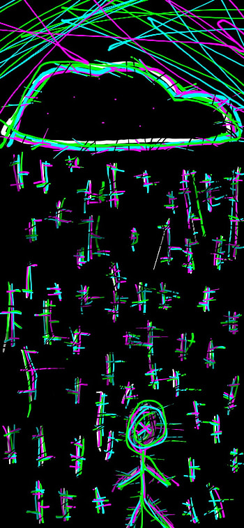 Glitch rain man stick, electric blue, magenta HD phone wallpaper