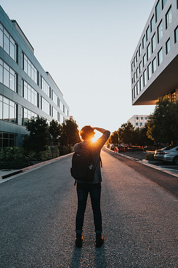 Sun, City, Shine, Light, Miscellanea, Miscellaneous, Human, Person, Street HD phone wallpaper
