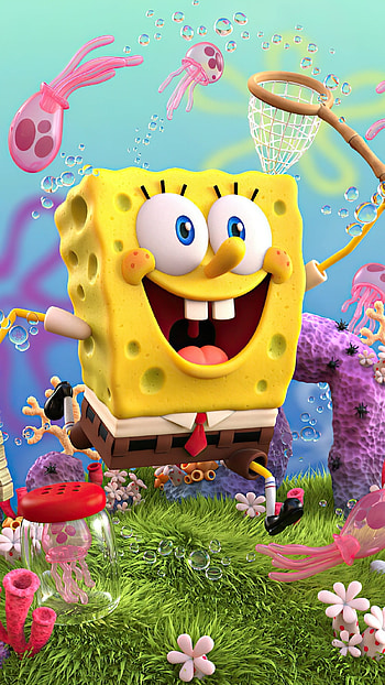 Spongebob, Yellow Funny Cartoon HD phone wallpaper