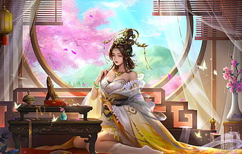 Thoughts and Dreams, digital, art, fantasy, asian, , beautiful, girl, woman HD wallpaper