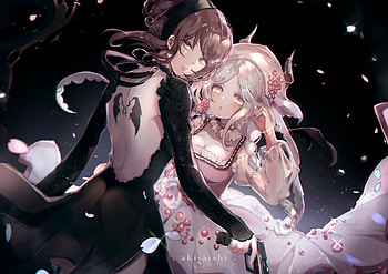 Anime, black tea and milk, anime girls, art HD wallpaper