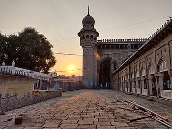 Mecca masjid, devotion, sunset HD wallpaper
