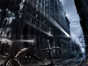 Abstract city, city, 3d HD wallpaper