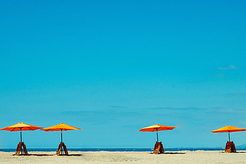 Sea, Beach, Sand, Miscellanea, Miscellaneous, Relaxation, Rest, Sun Loungers, Sun Beds HD wallpaper