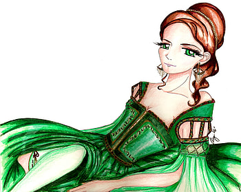 The Courtesan, courtesans, fashion, fantasy, drawings, women HD wallpaper
