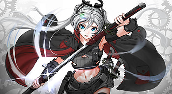 Katana, warrior, anime girl, original HD wallpaper