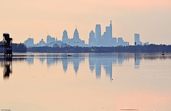 Philly Skyline, Logan's point, Confluence, Pennypack Creek HD wallpaper