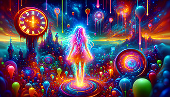 Neon Girl: A Vibrant Ultra Experience, neon girl, surreal, fantasy, Abstract, colorful HD wallpaper