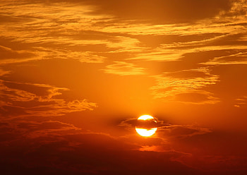 Nature, Sunset, Sun, Clouds, Golden HD wallpaper