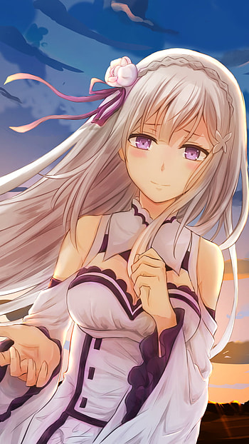 Emilia's Twilight — Re:Zero , Emilia (Re:ZERO), Anime, Re:Zero - Starting Life in Another World HD phone wallpaper