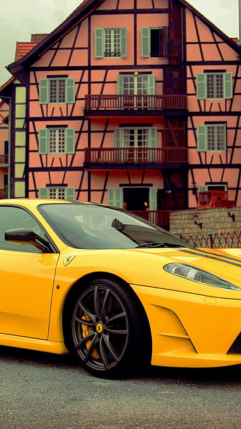 A Yellow, Yellow Ferrari HD phone wallpaper