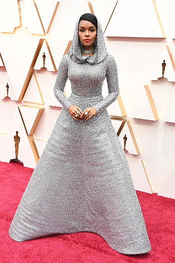 Janelle Monae hooded dress red carpet HD phone wallpaper