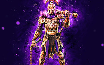 Flame Undefeated Menace, , violet neon lights, Fortnite Battle Royale, Fortnite characters, Flame Undefeated Menace Skin, Fortnite, Flame Undefeated Menace Fortnite HD wallpaper