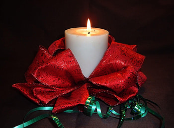 Holidays, Fire, Bow, Tape, Candle HD wallpaper