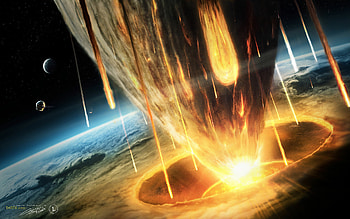 Collision, Meteors HD wallpaper