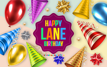 Happy Birtay Lane, , Birtay Balloon Background, Lane, creative art, Happy Lane birtay, silk bows, Lane Birtay, Birtay Party Background HD wallpaper