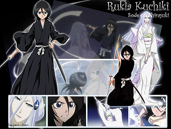 Rukia, white, black, anime, cute, girls HD wallpaper
