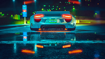 Sports, Cars, Road, Car, Machine, Backlight, Illumination, Sports Car, Back View, Rear View HD wallpaper