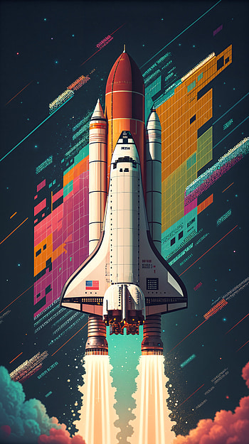 Vibrant Spacecraft for Your , spacecraft, rocket, space, Digital Art HD phone wallpaper