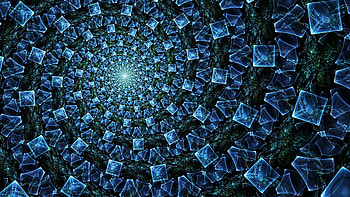 Light Blue Glow Fractal Funnel Art Abstraction Abstract HD wallpaper