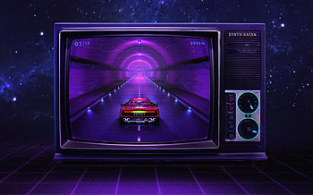 Synthwave, Road, Vehicles, Artistic, Ferrari, Television HD wallpaper