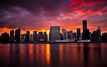City sunset , Captivating views, Urban tranquility, Breathtaking beauty HD wallpaper