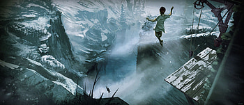 Jumping From Mountain Cliff , artist, artwork, digital-art HD wallpaper