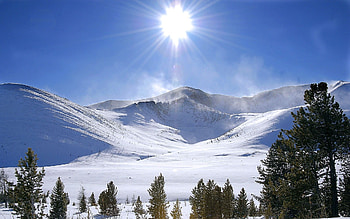 Landscape, Mountains, Sun HD wallpaper