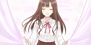 Relaxed, long hair, original, anime girl, curtains HD wallpaper