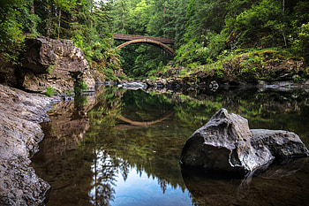 Bridge over the Lewis River, bridge, river, nature, usa HD wallpaper