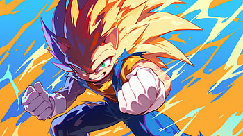 Super Sonic Dragon Ball Adventure, video game, Sonic the Hedgehog, Super Sonic, Dragon Ball, Super Saiyan HD wallpaper