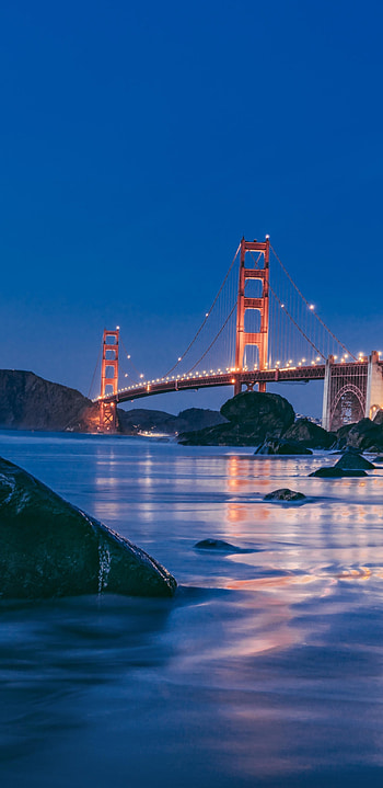 Golden Gate Bridge, Sunset, Samsung Galaxy HD phone wallpaper