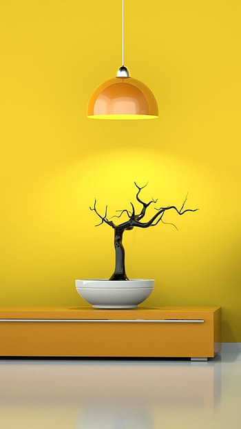 A Yellow, Interior Wall HD phone wallpaper