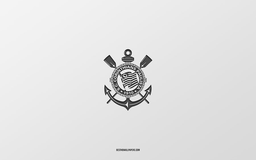 SC Corinthians Paulista, white background, Brazilian football team, SC Corinthians Paulista emblem, Serie A, Sao Paulo, Brazil, football, SC Corinthians Paulista logo HD wallpaper