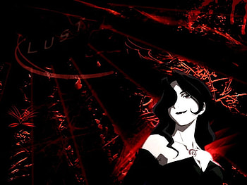 Lust, girl, black, anime, red HD wallpaper