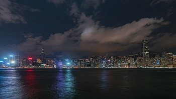 Travels, Skyline, Hong Kong, Night time-lapse HD wallpaper