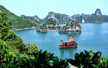 Vietnam coast, Cat Ba Island, Tropical islands, Tranquil sunset HD wallpaper