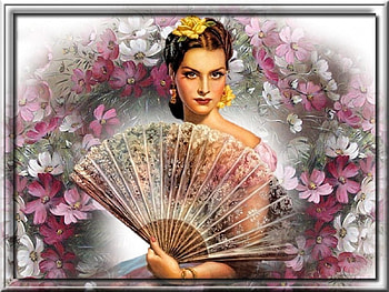 Flower Lady, flowers, girl, painting, woman HD wallpaper