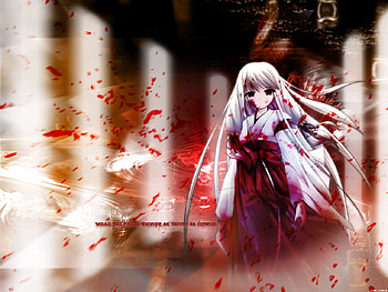 Tainted, sad, white hair, alone, red eyes, girl, blood, long hair HD wallpaper