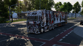 Japanese Demon Scania Truck in The Road, Euro Truck Simulator 2, Truck, Scania HD wallpaper