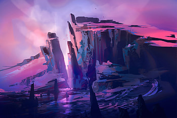 Cliff Rocks Digital Art , cliff, rocks, artist, artwork, digital-art, artstation HD wallpaper