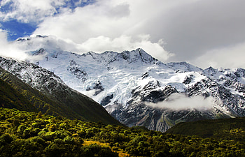 Landscape, Nature, Trees, Clouds, Snow, Mountain HD wallpaper