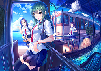 Subway Girls Anime , anime-girl, anime, artist, artwork, digital-art HD wallpaper