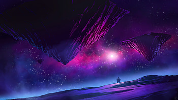 Standing On Worlds Edge , artist, artwork, digital-art, deviantart HD wallpaper