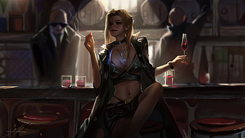 Girl In Bar Smoking, artist, artwork, artstation HD wallpaper